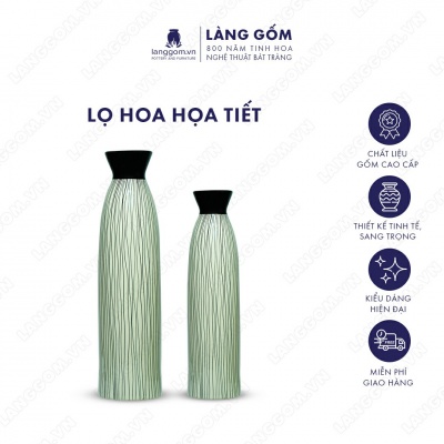 Lọ hoa Men mát họa tiết 