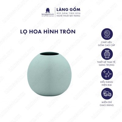 Lọ hoa Men mát hình tròn