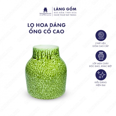 Lọ hoa Men chảy dáng ống cổ cao