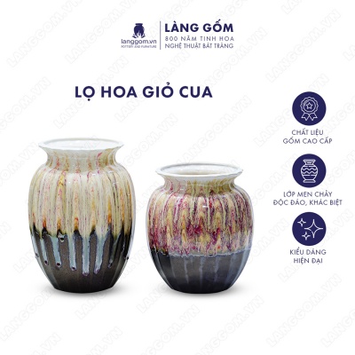 Lọ hoa Men chảy giỏ cua