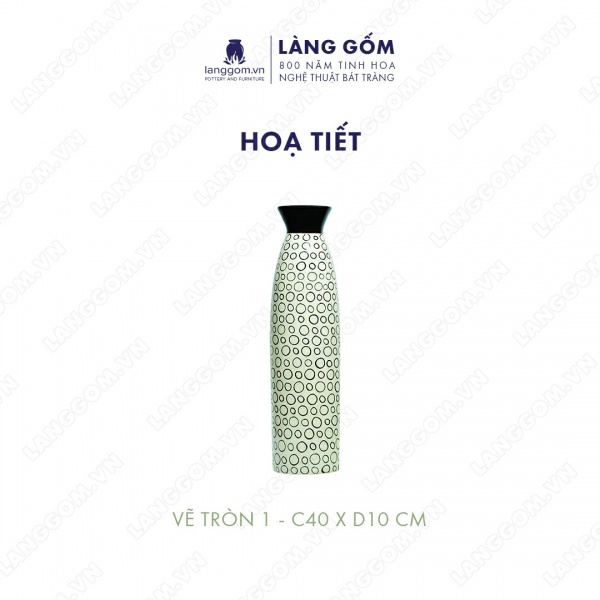 Lọ hoa Men mát họa tiết 