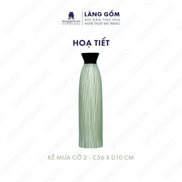 Lọ hoa Men mát họa tiết 