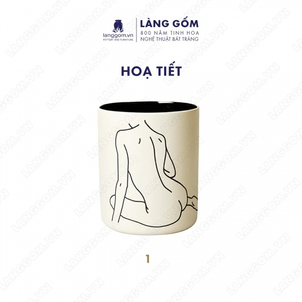 Lọ hoa Men mát họa tiết vẽ cô gái