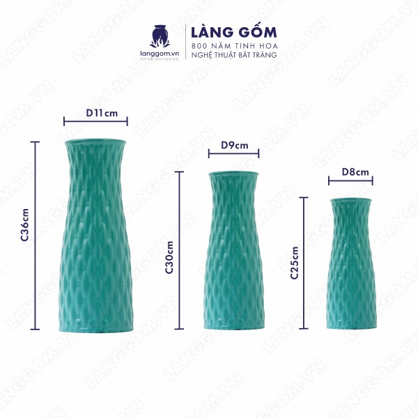 Lọ hoa Men mát giỏ đan