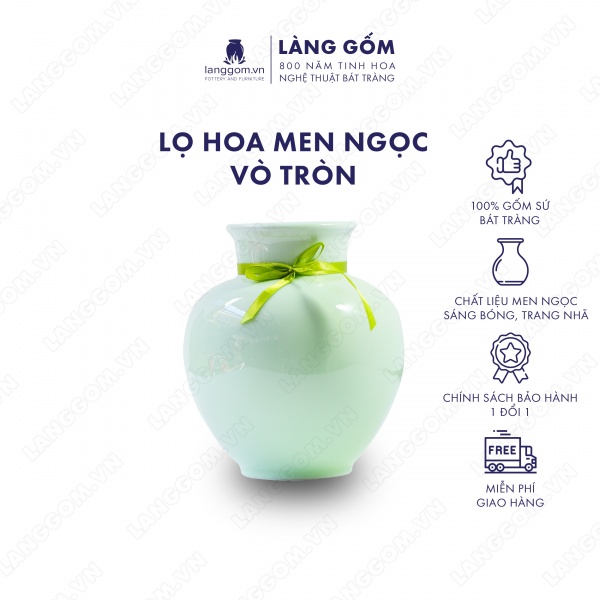 Lọ hoa Men ngọc vô trên