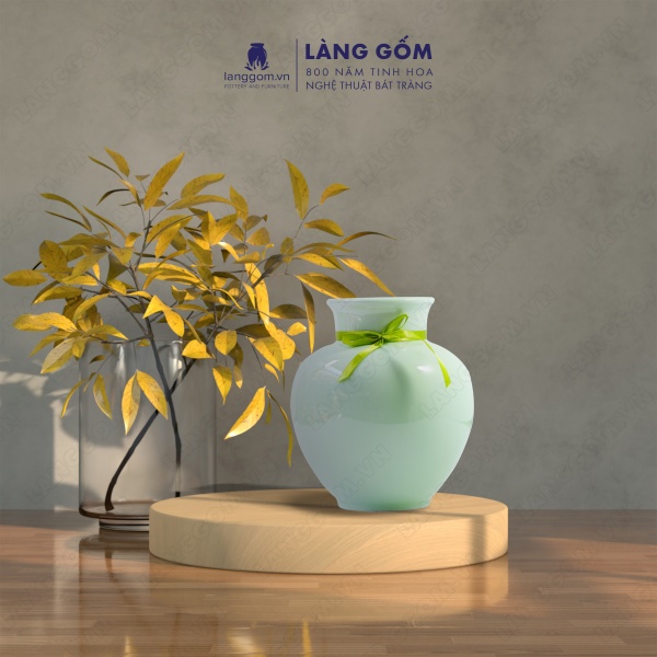 Lọ hoa Men ngọc vô trên