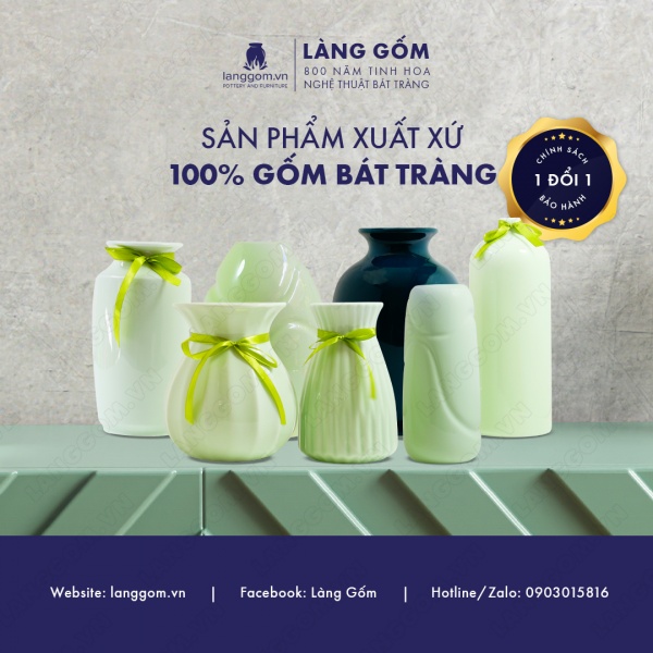 Lọ hoa Men ngọc chân váy