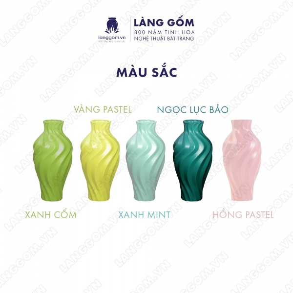 Lọ hoa Men mát lượn sóng