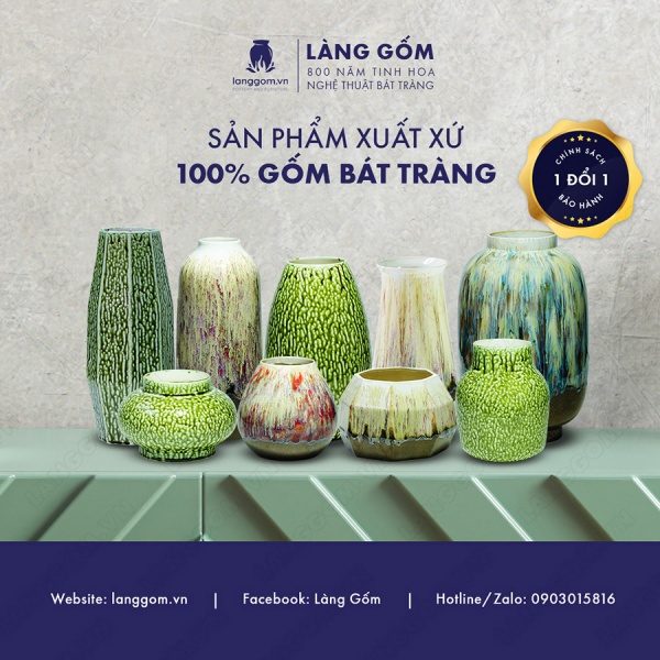Lọ hoa Men chảy dáng xoắn lượn to