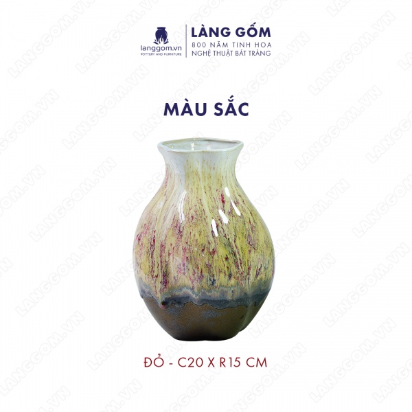 Lọ hoa Men chảy dáng xoắn lượn to
