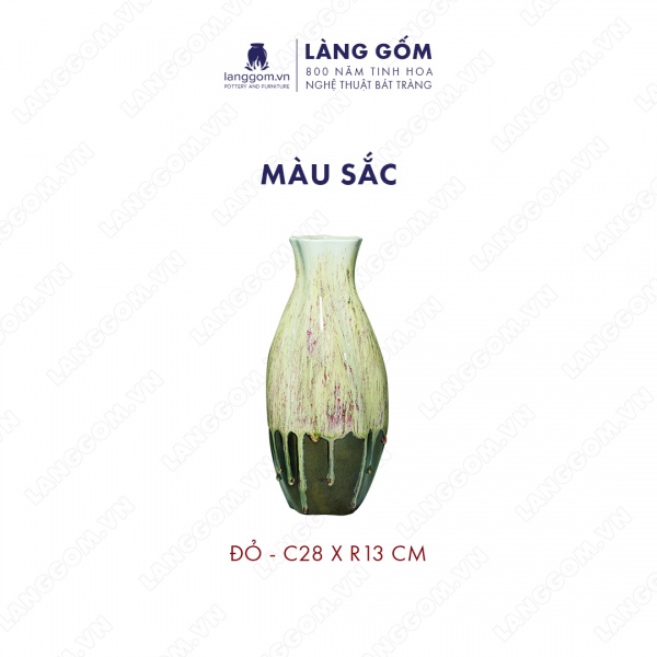 Lọ hoa Men chảy dáng xoắn lượn to