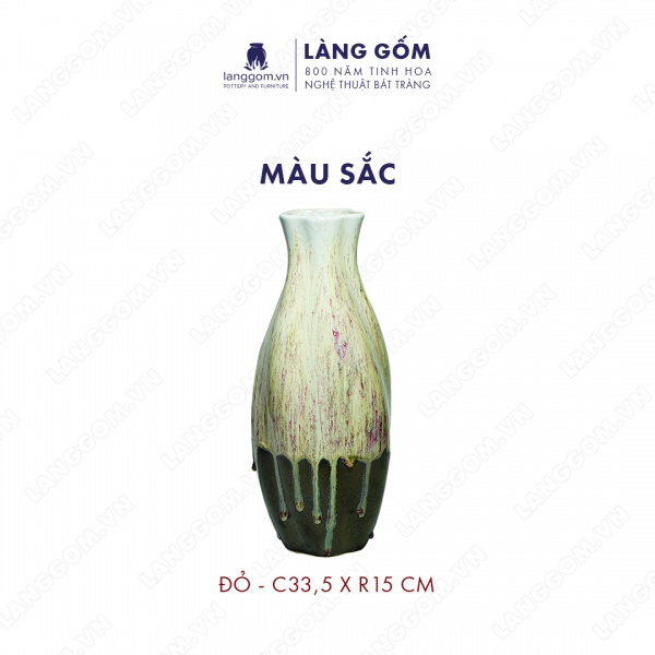 Lọ hoa Men chảy dáng xoắn lượn to
