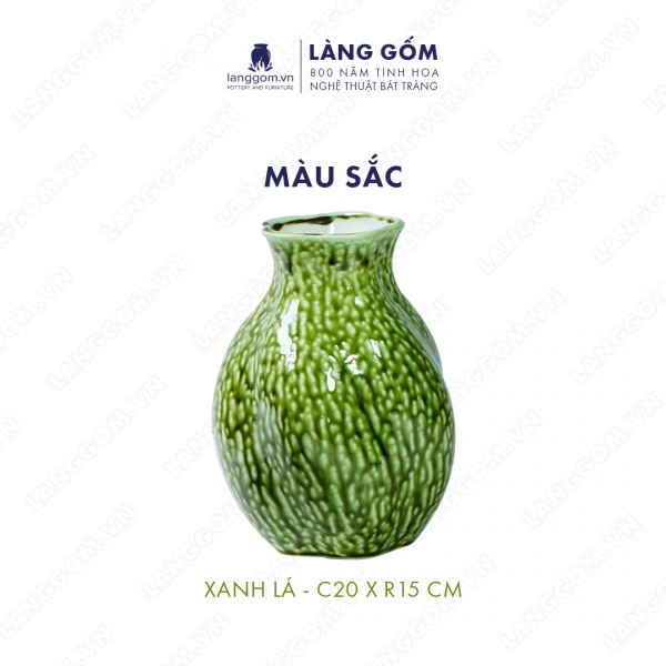 Lọ hoa Men chảy dáng xoắn lượn to
