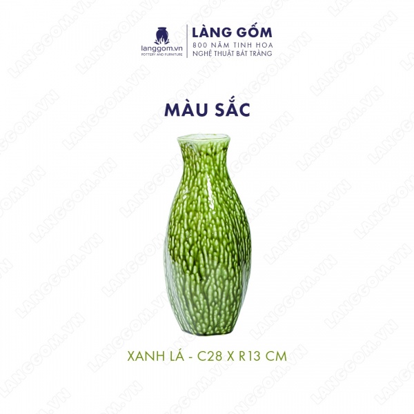 Lọ hoa Men chảy dáng xoắn lượn to