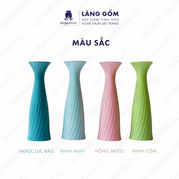 Lọ hoa Men mát khăn vặn