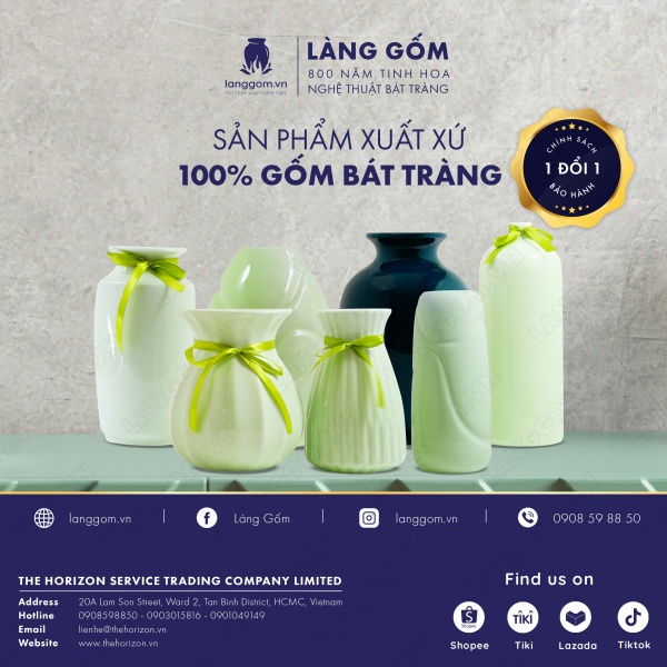 Lọ hoa Men ngọc vô trên